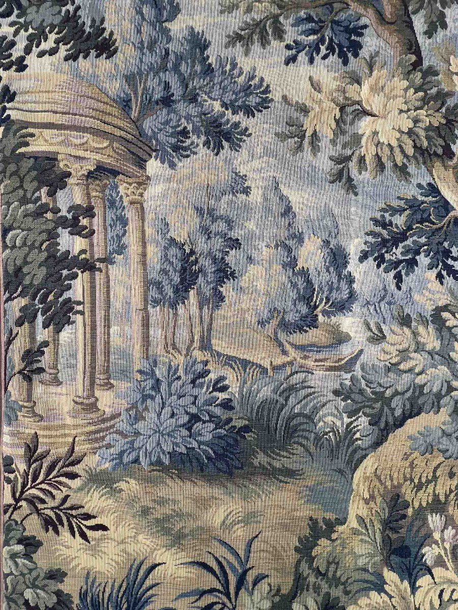 Tapisserie Verdure Manufacture Jacquard &agrave; Aubusson, Dans Le Gout 18e - 210x170 - N 1452-photo-3