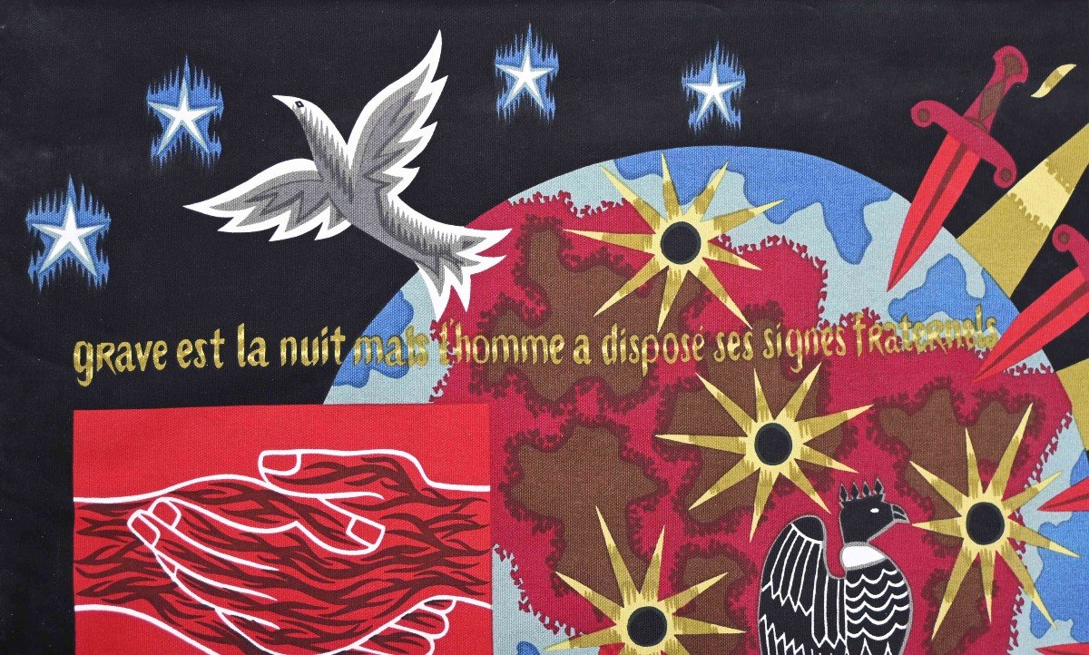Jean Picart Le Doux, Homage To Pablo Neruda - Signed Serigraph Tapestry, Bolduc - No. 1463-photo-3