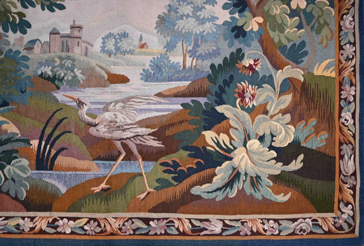 Verdure 19th Century Tapestry From The Aubusson Factory, 210lx170h - No. 1478-photo-2