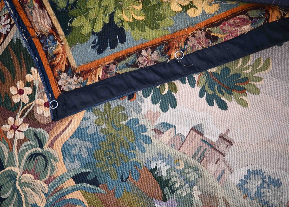 Verdure 19th Century Tapestry From The Aubusson Factory, 210lx170h - No. 1478-photo-3