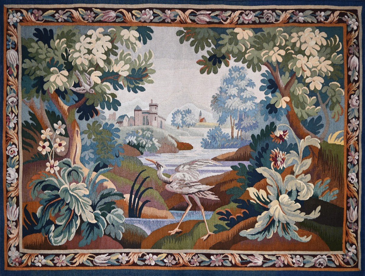 Verdure 19th Century Tapestry From The Aubusson Factory, 210lx170h - No. 1478