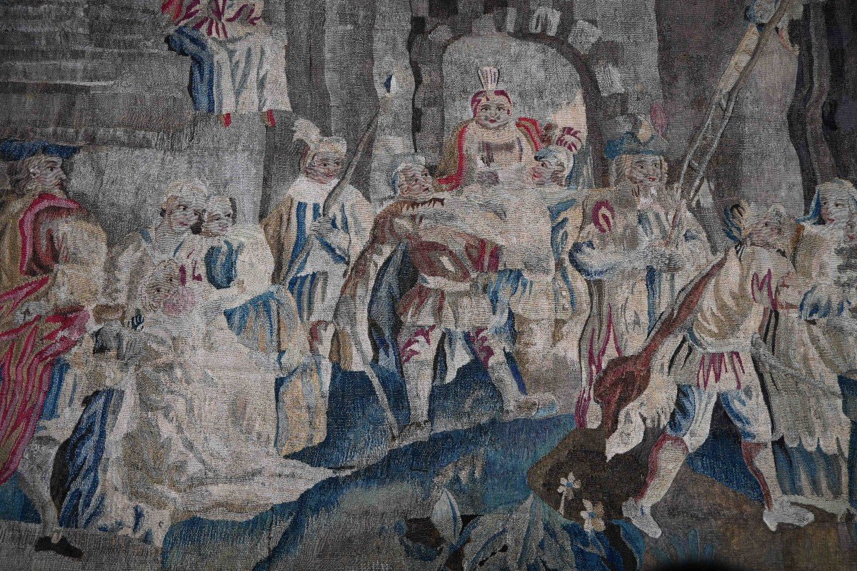 18th Century Flanders Tapestry - The Swiss Guard, Pastoral Passage Of The Pope - No. 1483-photo-2