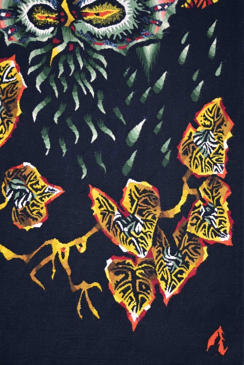 Leaves And Rain, Jean Lurçat - Aubusson Tapestry Circa 1961 - L94xh130cm - No. 1495-photo-2
