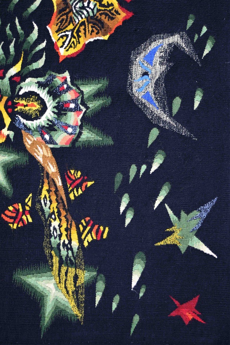 Leaves And Rain, Jean Lurçat - Aubusson Tapestry Circa 1961 - L94xh130cm - No. 1495-photo-3