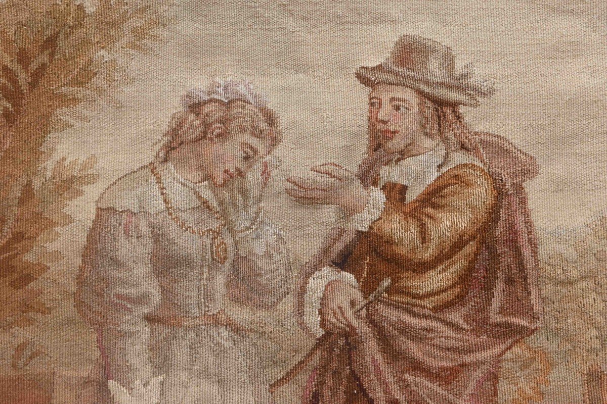 Tapisserie Manufacture Aubusson 19e Siècle - 57x57 Cm - N° 1505-photo-4
