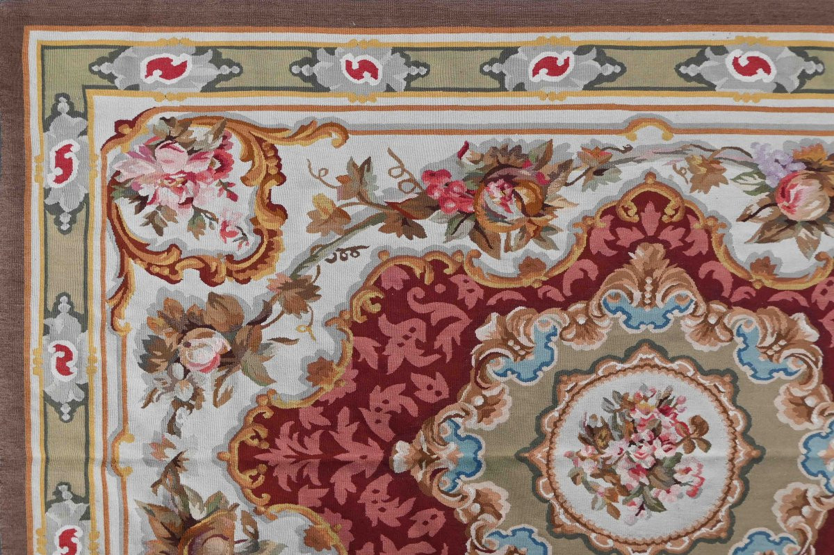 Le tapis de bureau de Style Napoleon III Aubusson, Fin 19e Siècle - 215x145 - N° 1418-photo-1
