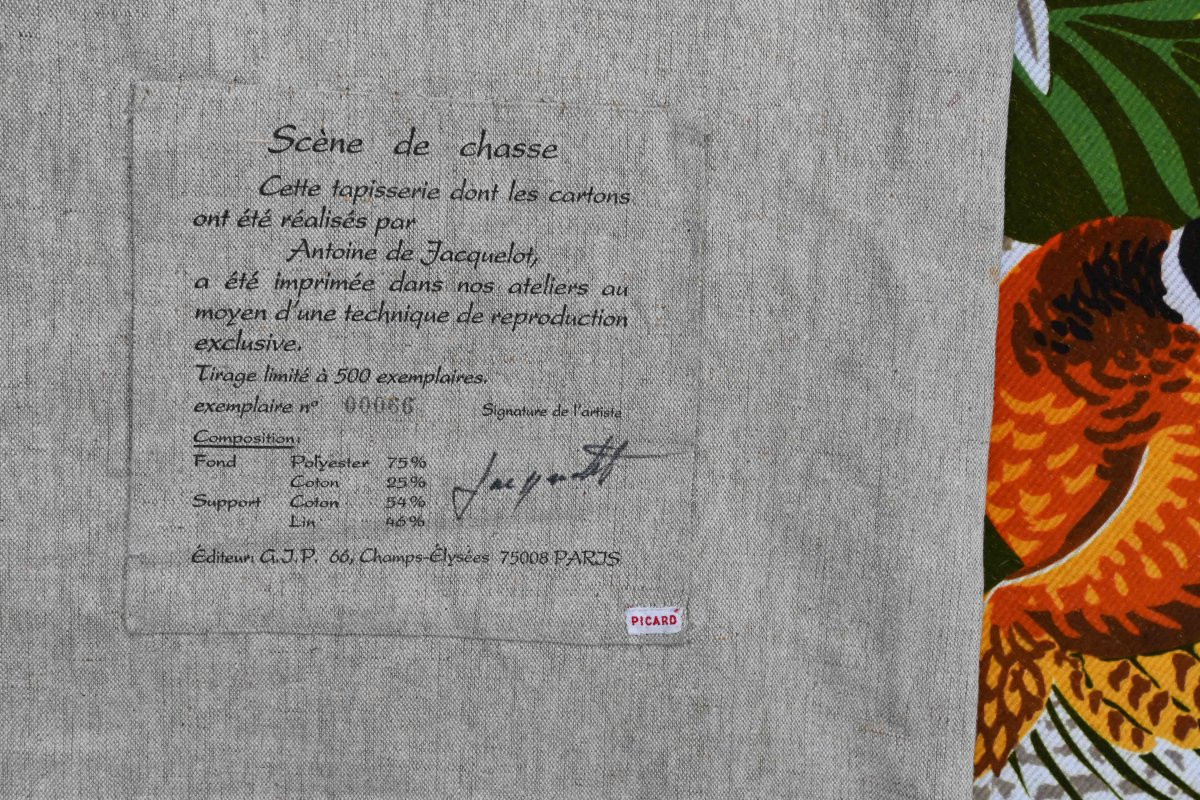 Scene De Chasse, Antoine De Jacquelot, Tapisserie Atelier Picard GJP Paris, 66/500 - N° 1531-photo-4