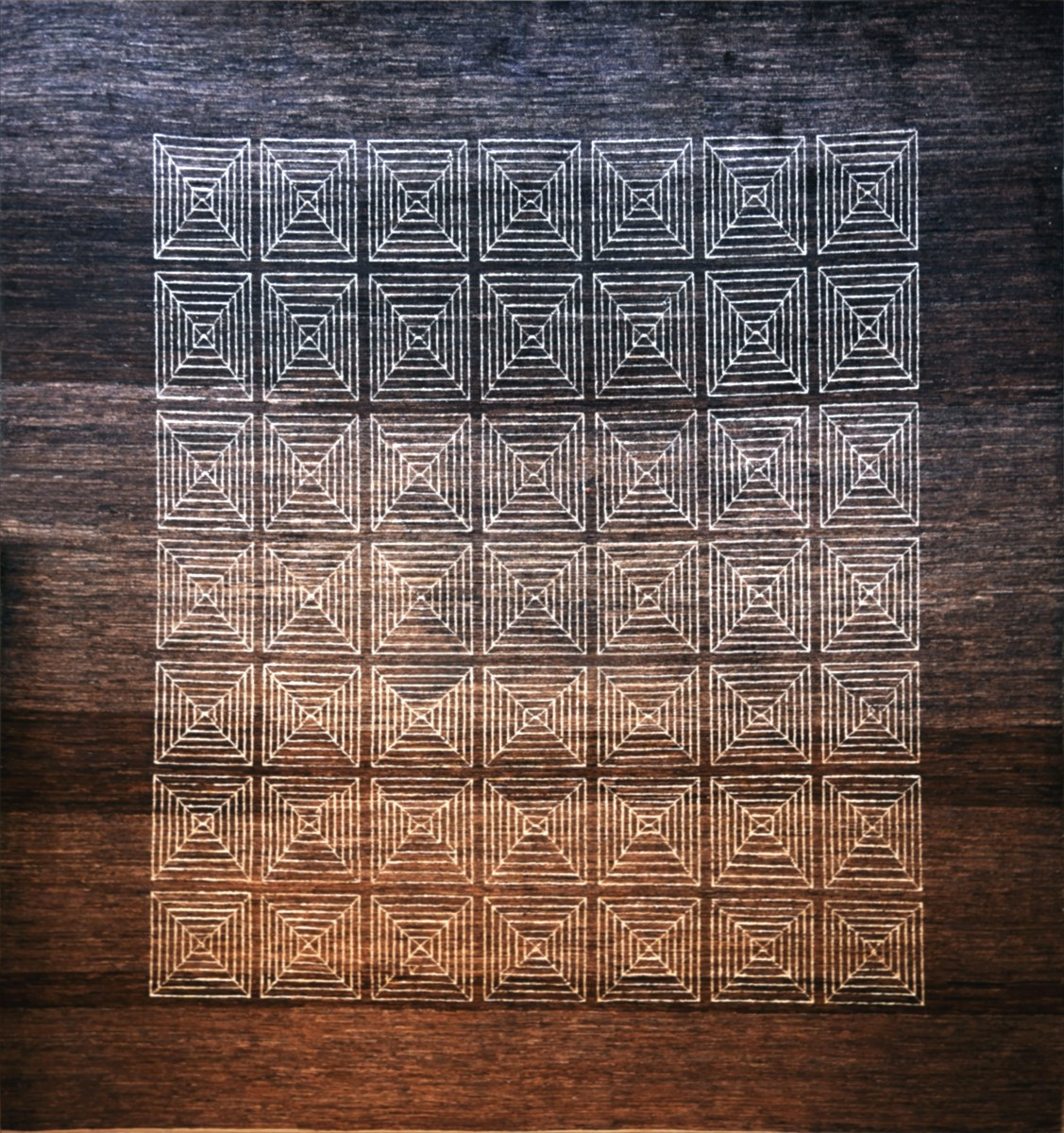 Time Flows - French Art Deco Rug, Circa 1940 - Wool Pile On Cotton - No. 1518