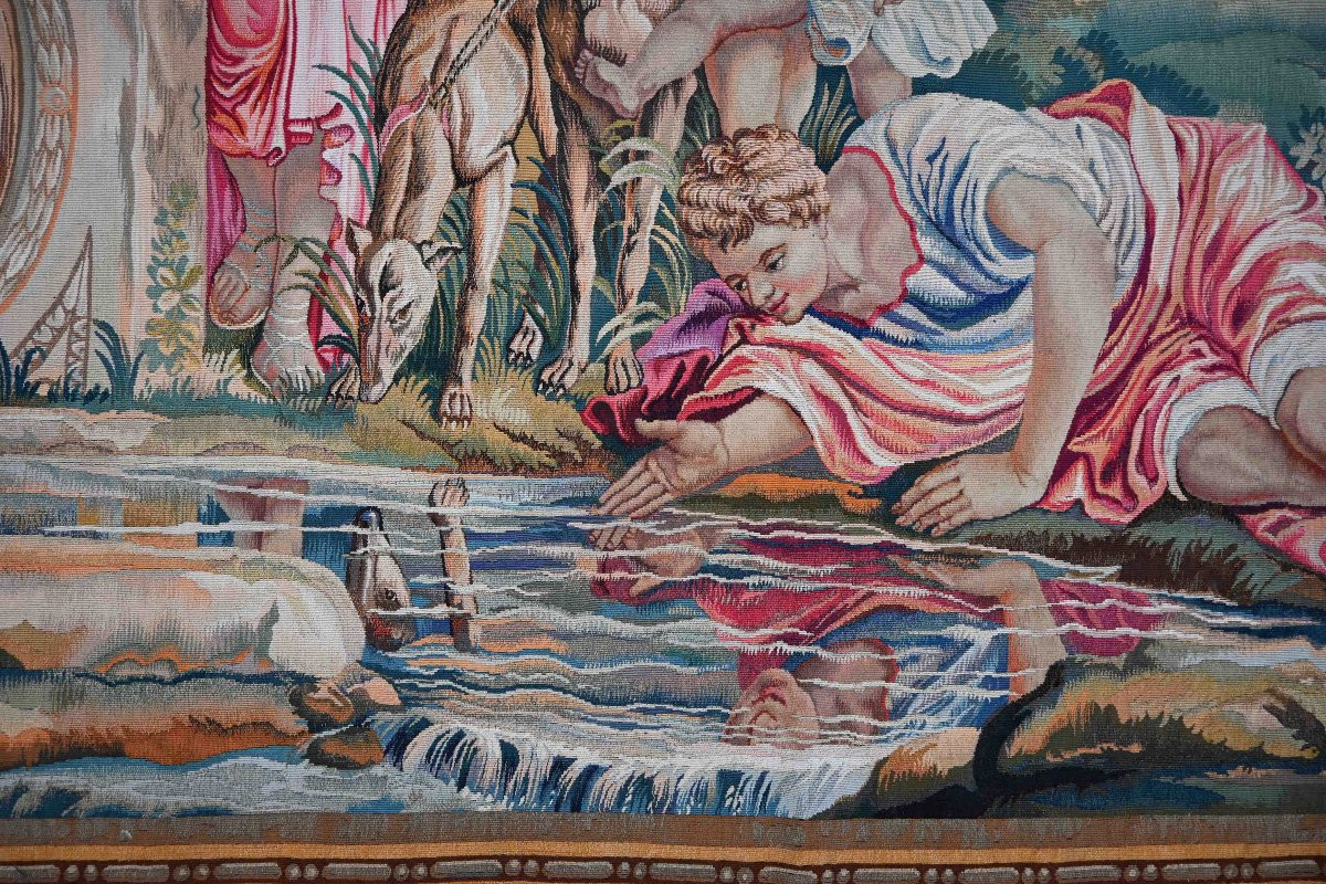 Narcisse Se Mirant Dans l&#039;Eau, Fine Tapisserie Manufacture Nationale De Beauvais 19e.s - N 1546-photo-2