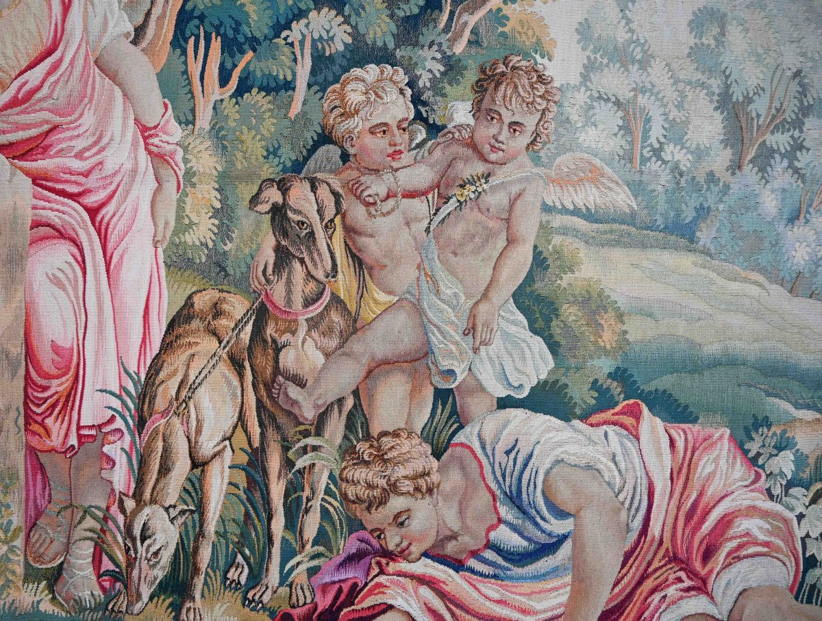 Narcisse Se Mirant Dans l&#039;Eau, Fine Tapisserie Manufacture Nationale De Beauvais 19e.s - N 1546-photo-4