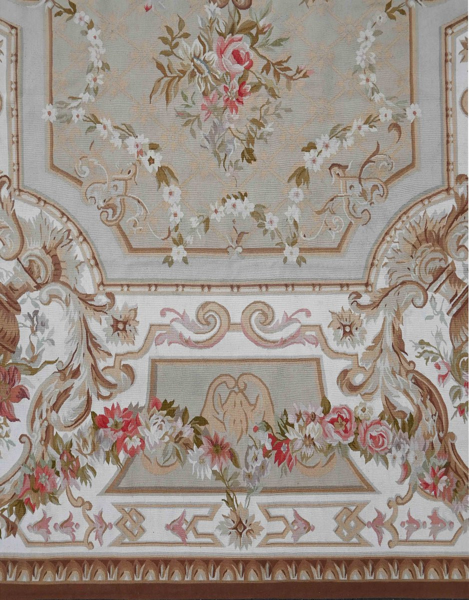 Tapis Doublé par notre atlier de style Napoleon III manufacture Aubusson - 2m70x3m70 - N° 1527-photo-4