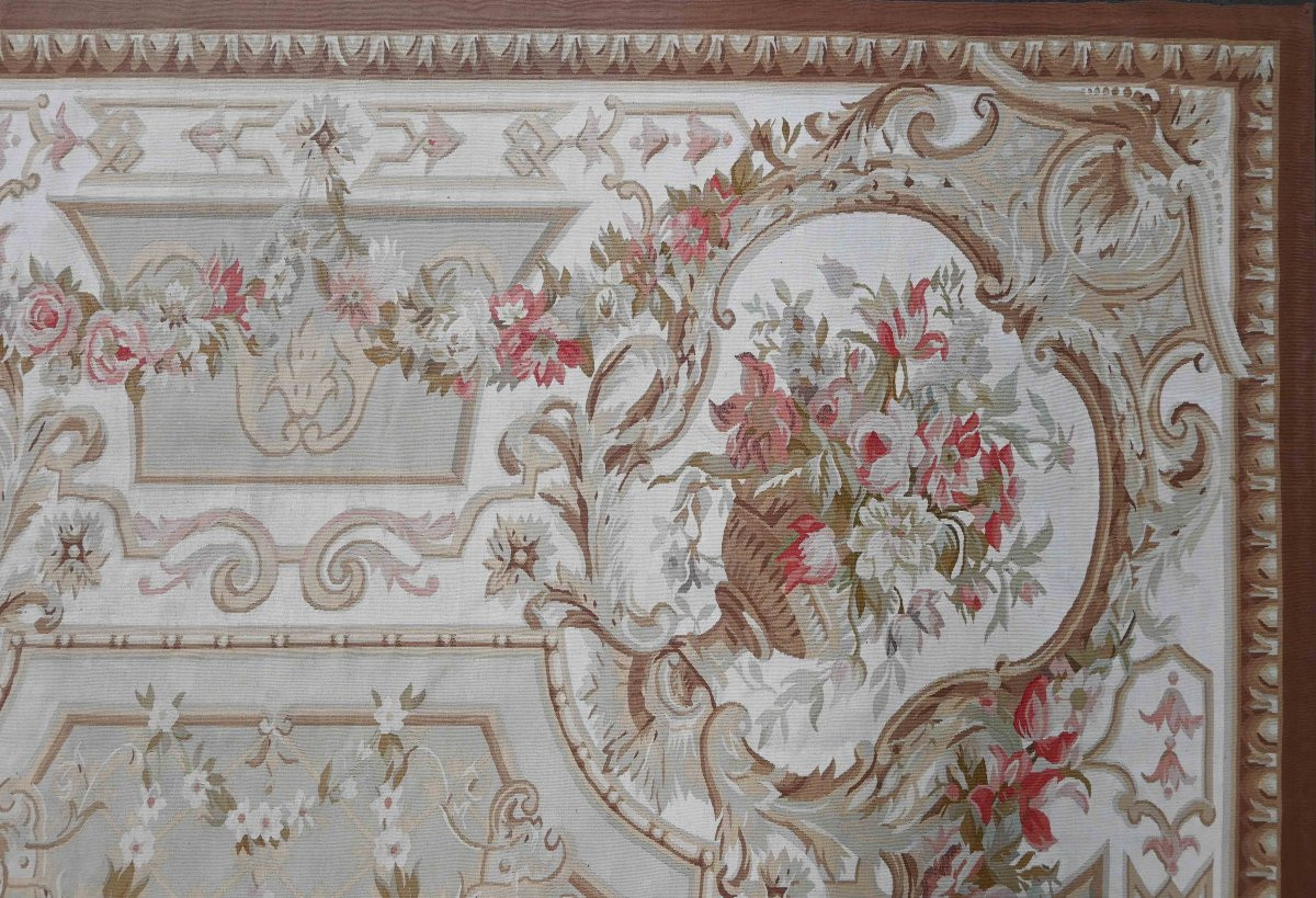 Tapis Doublé par notre atlier de style Napoleon III manufacture Aubusson - 2m70x3m70 - N° 1527-photo-2