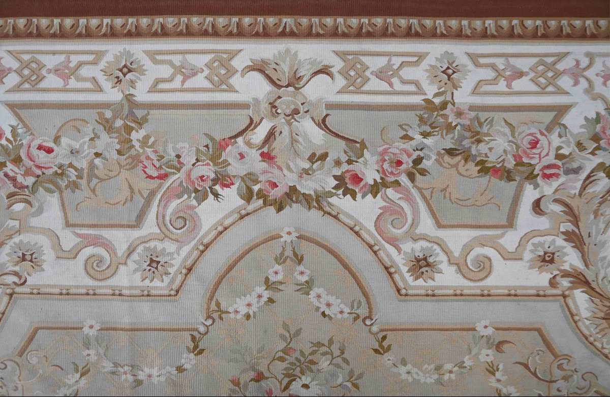 Tapis Doublé par notre atlier de style Napoleon III manufacture Aubusson - 2m70x3m70 - N° 1527-photo-3