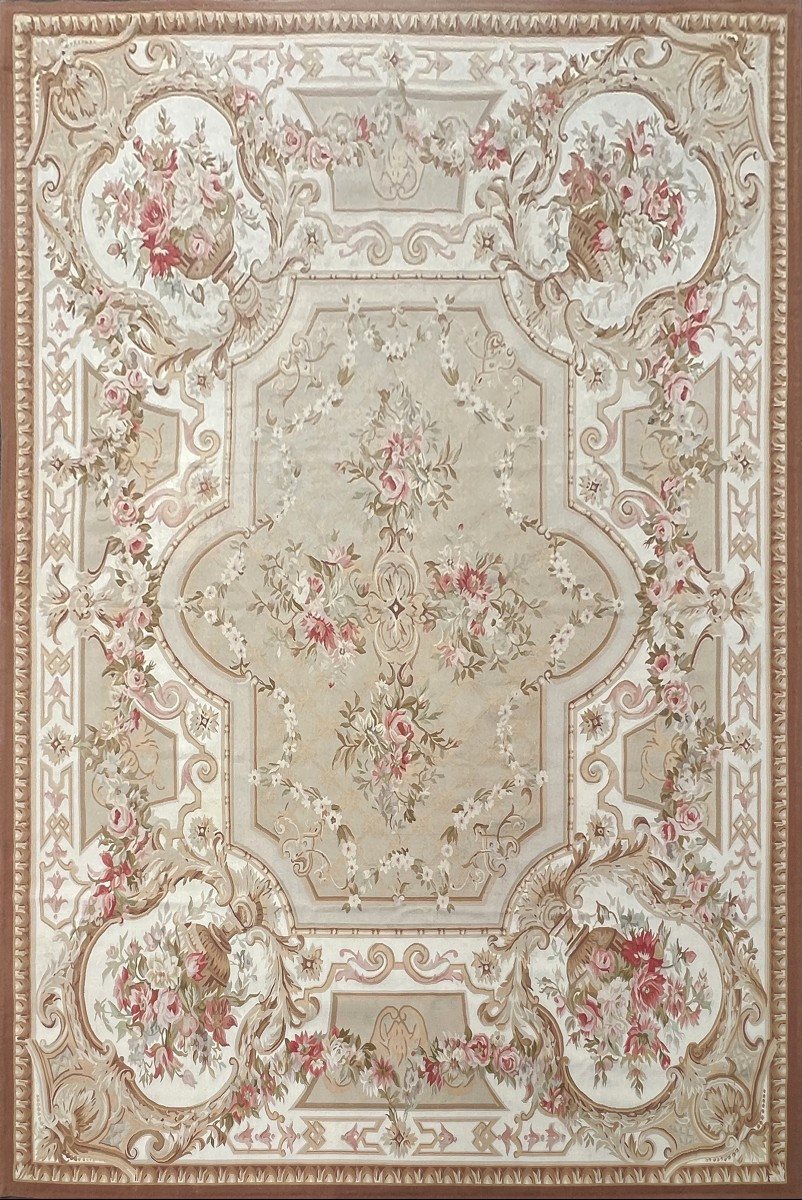 Tapis Doublé par notre atlier de style Napoleon III manufacture Aubusson - 2m70x3m70 - N° 1527