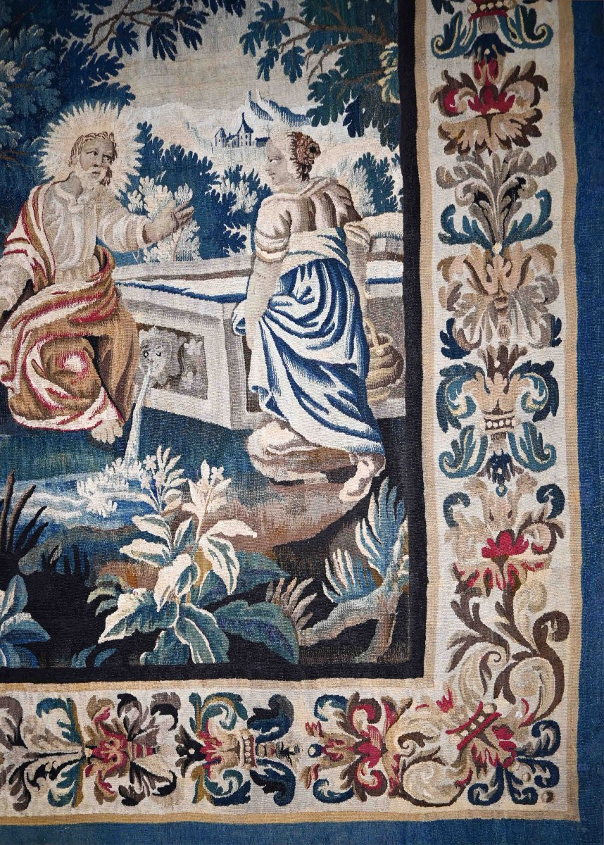 Aubusson Tapestry, Late 17th Century - Jesus And The Samaritan Woman - 2m35hx1m55w - No. 1547-photo-2