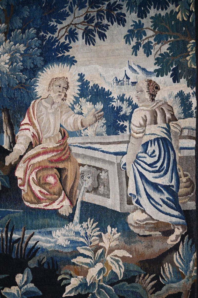 Aubusson Tapestry, Late 17th Century - Jesus And The Samaritan Woman - 2m35hx1m55w - No. 1547-photo-3