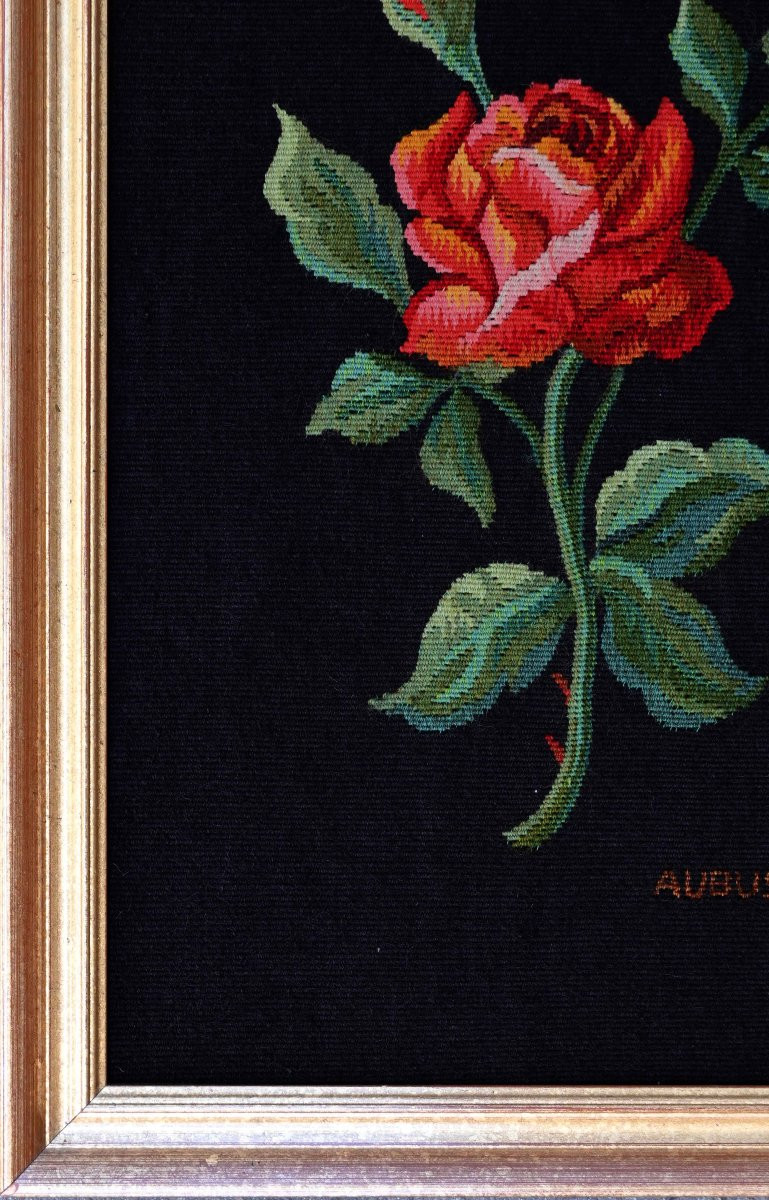  Tableau Décoratif en Tapisserie Ancienne d'Aubusson (Signée) - 30x41 cm - N° 1564-photo-4