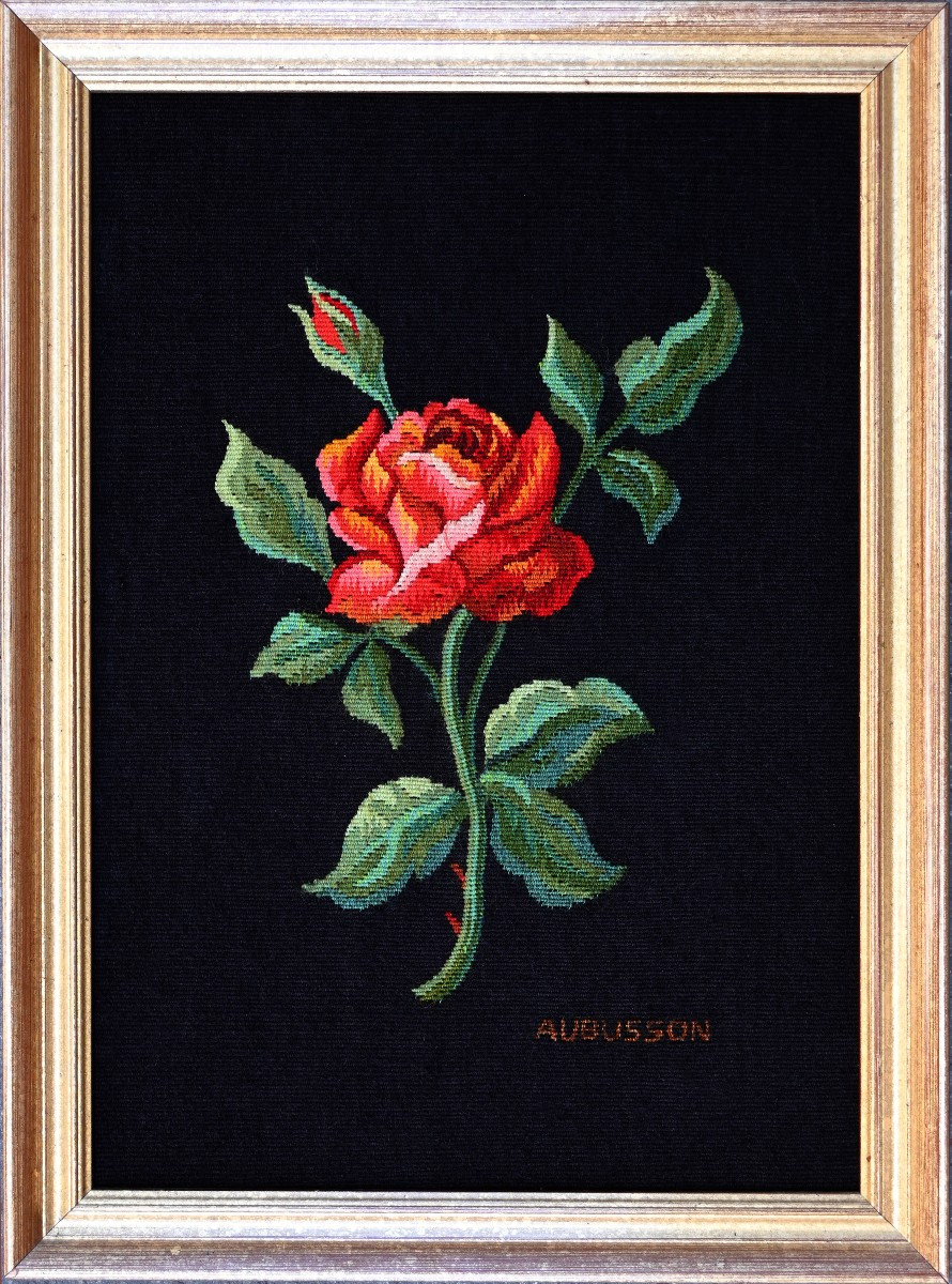 Tableau Décoratif en Tapisserie Ancienne d'Aubusson (Signée) - 30x41 cm - N° 1564