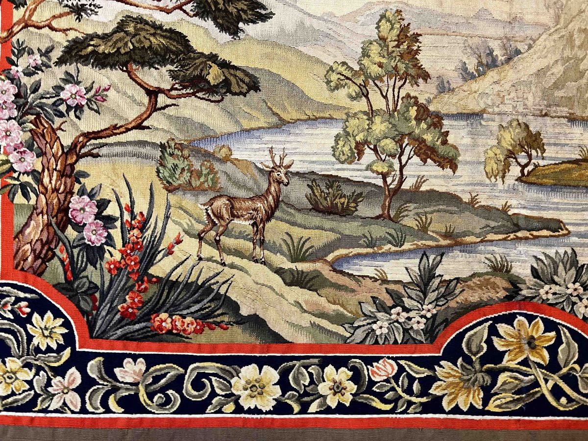 Verdure, Tapestry From The Aubusson Manufactory, 19th Century - 2m30lx1m38h - No. 900-photo-1