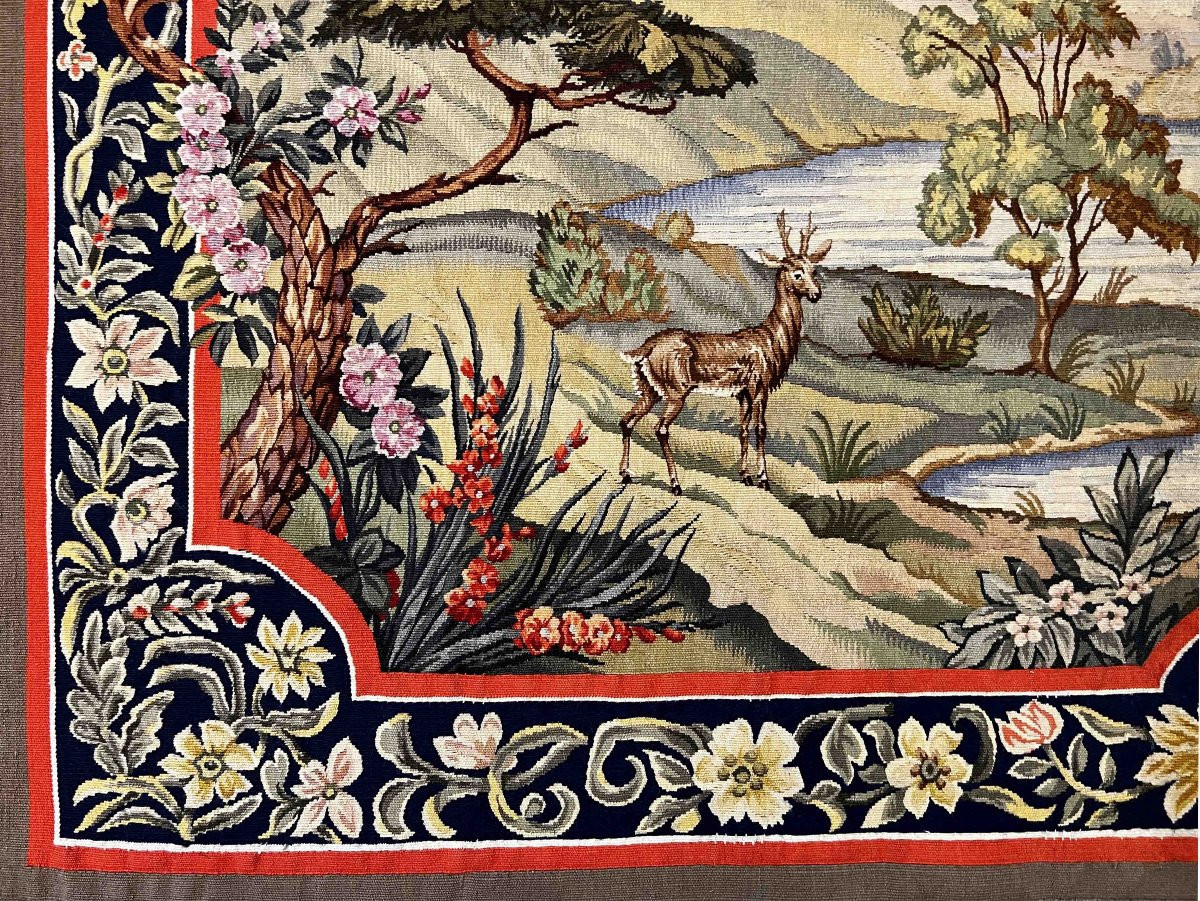 Verdure, Tapestry From The Aubusson Manufactory, 19th Century - 2m30lx1m38h - No. 900-photo-2