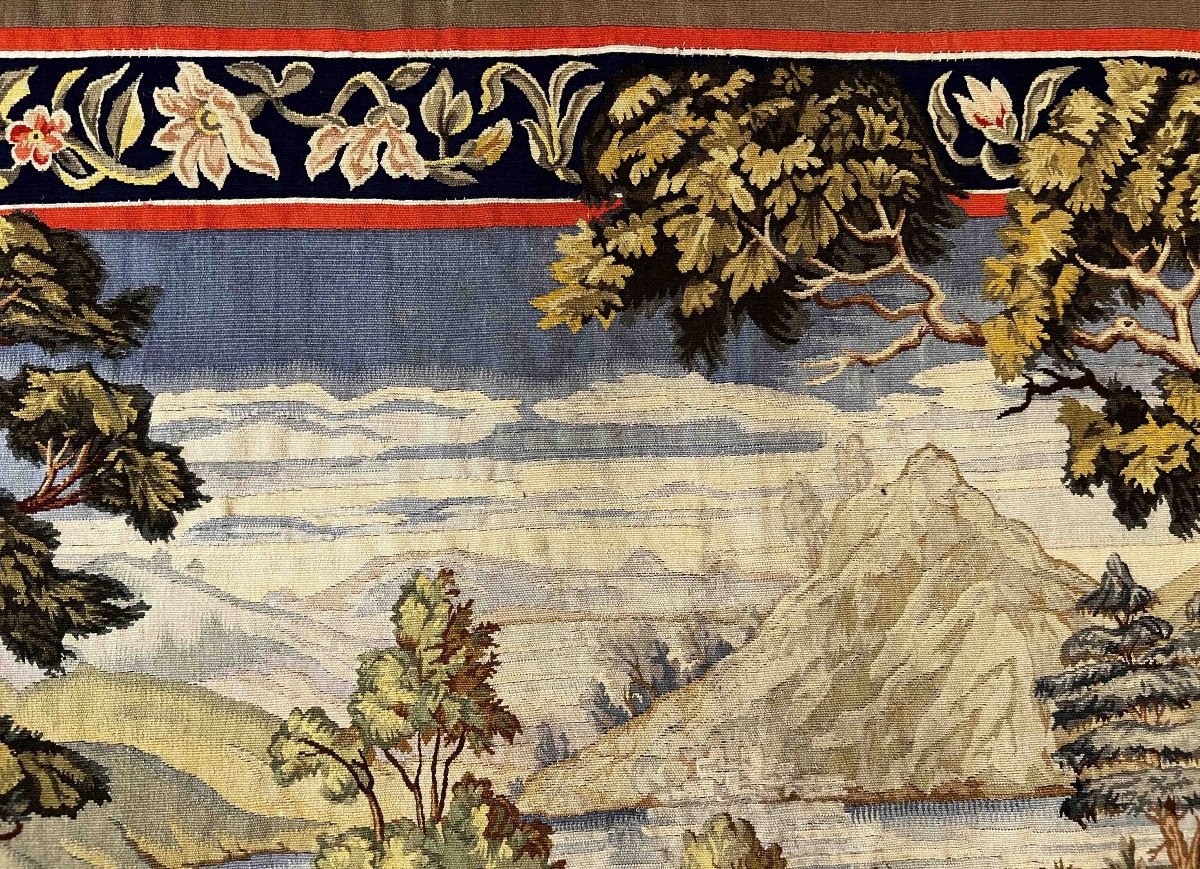 Verdure, Tapestry From The Aubusson Manufactory, 19th Century - 2m30lx1m38h - No. 900-photo-3