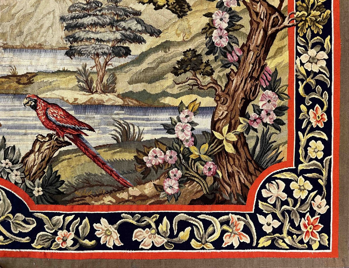 Verdure, Tapestry From The Aubusson Manufactory, 19th Century - 2m30lx1m38h - No. 900-photo-4