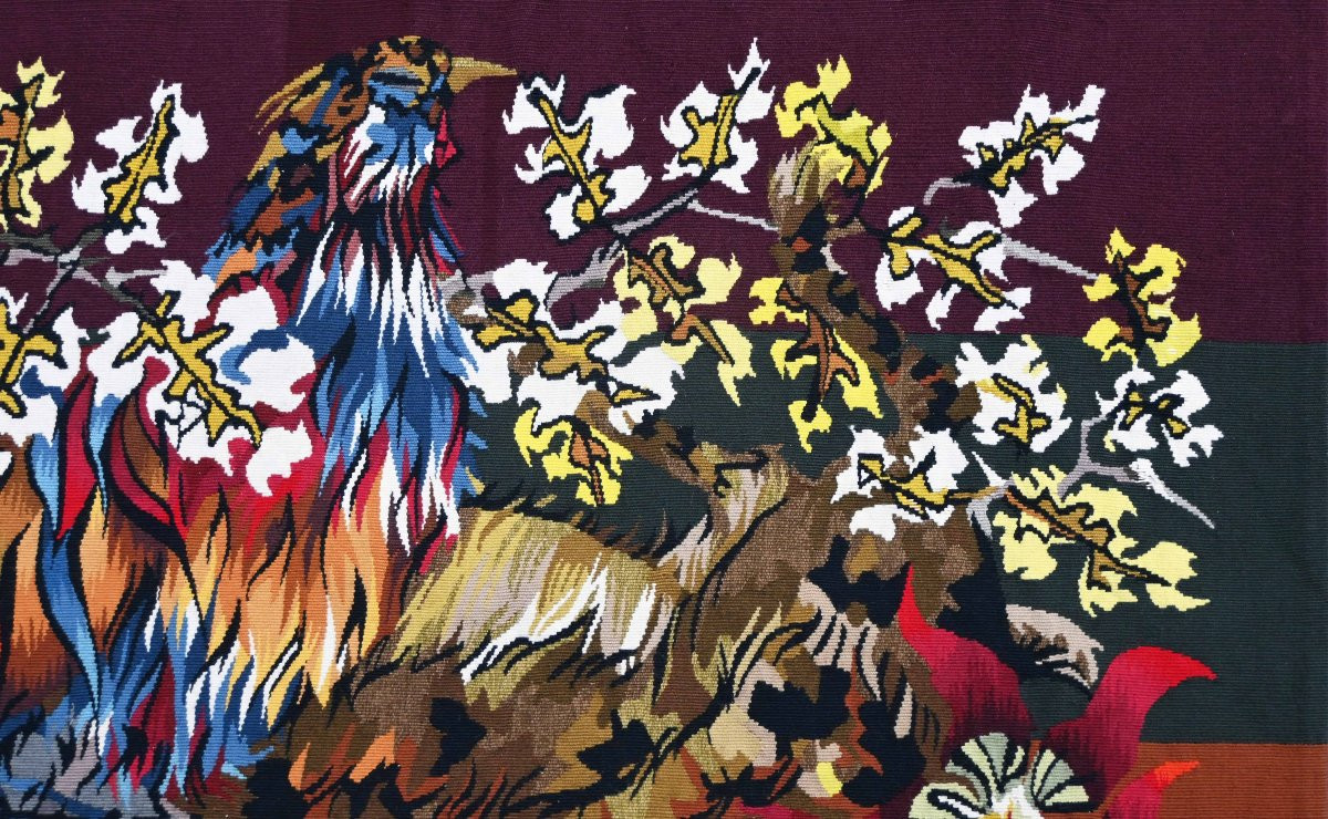 Edmond Dubrunfaut, Gibier - 20th Century Tapestry From The Robert Four Aubusson Workshop - No. 1572-photo-3