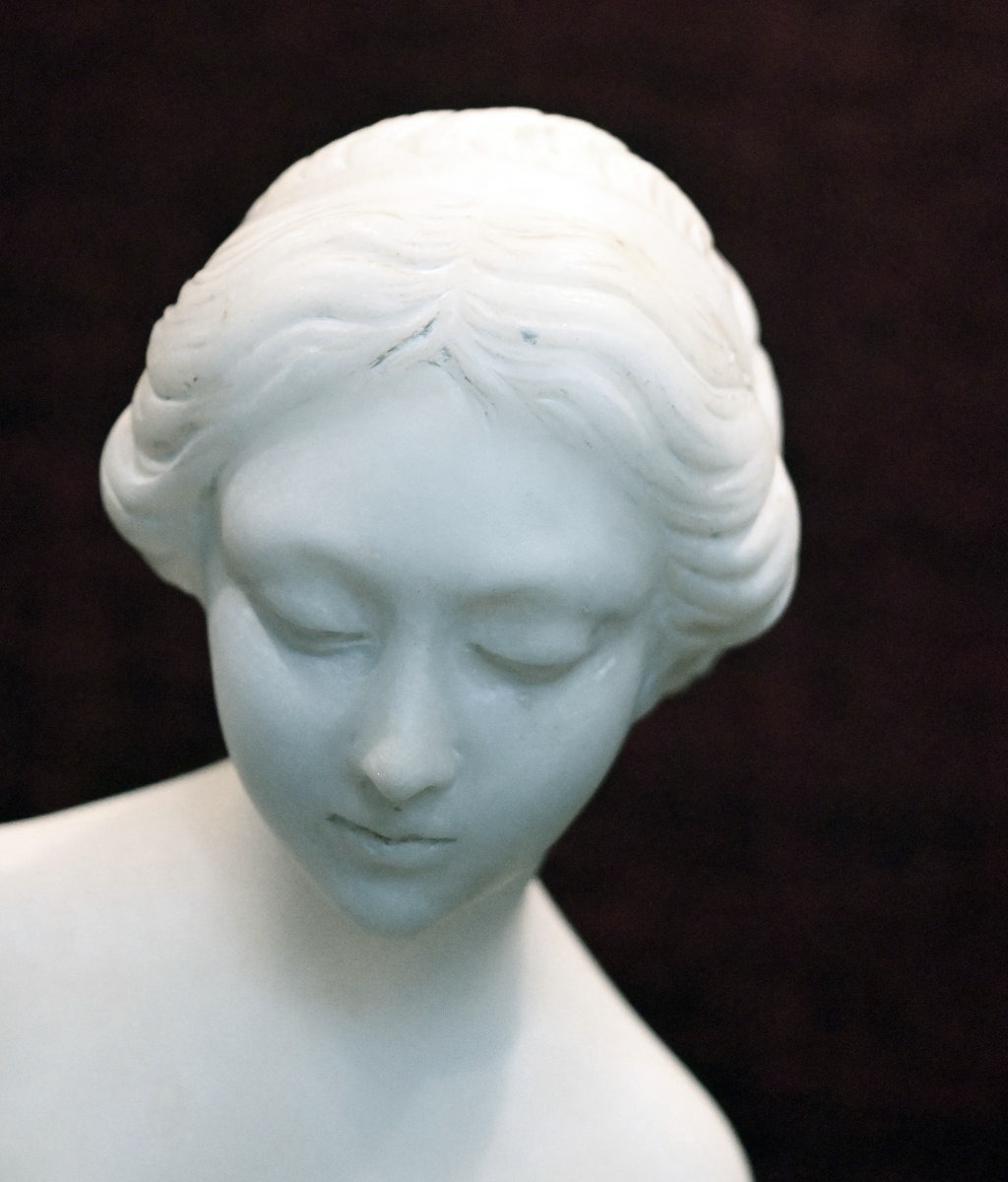 White Marble Statuette – Modern School – Venus At The Bath (or The Bather) – No. 1707-photo-2