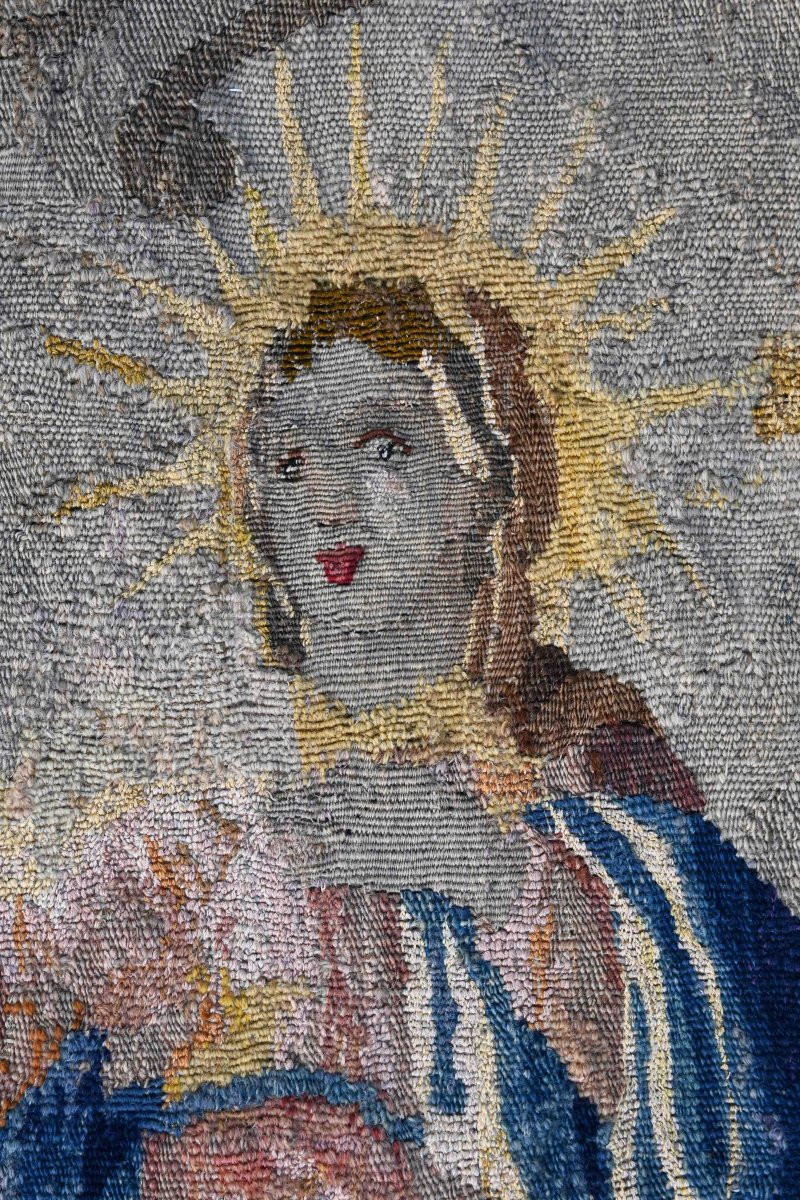 Fragment de Tapisserie, Flandres XVIIe siècle – L'Assomption de Marie - N° 1565-photo-3