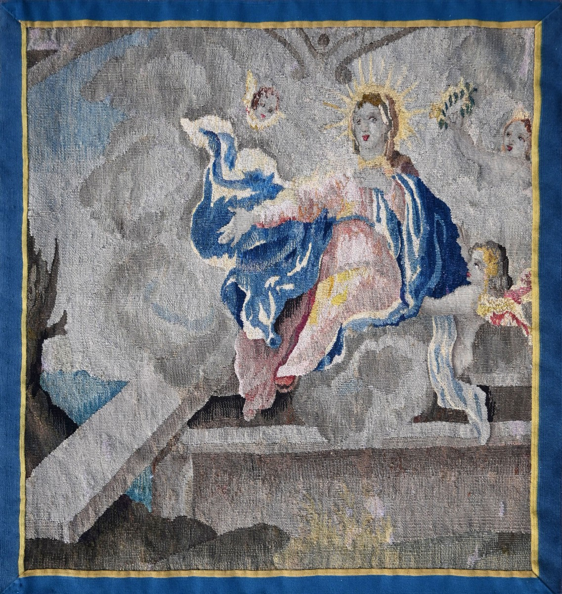 Fragment de Tapisserie, Flandres XVIIe siècle – L'Assomption de Marie - N° 1565