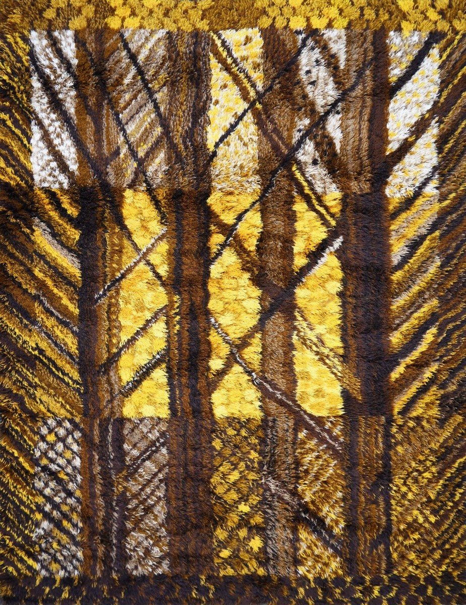 KOLMARDEN, Tapis Rya Suedois signé de la Manufacture Öster Gyllen, Linköping  - N° 1569