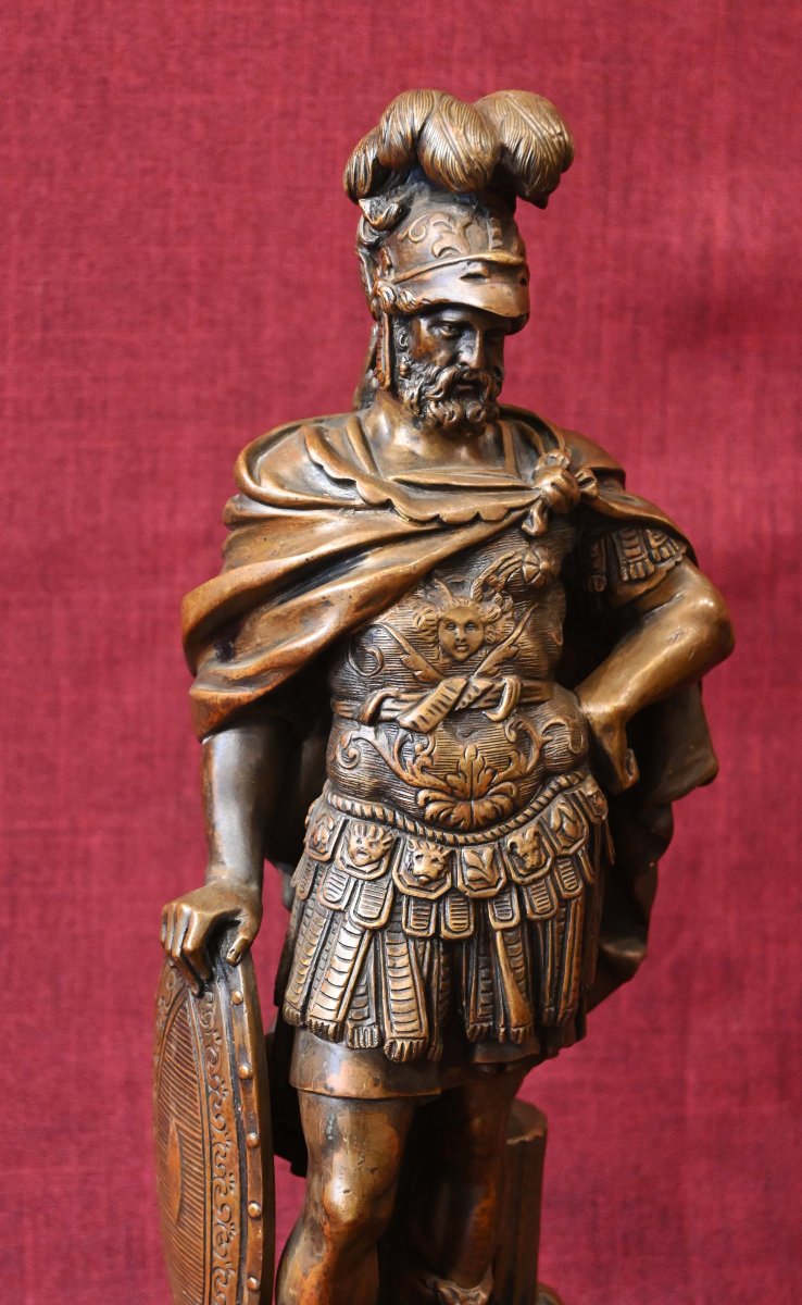 Mathurin MOREAU (1822-1912) – Paire de Bronzes « Athéna et Mars » en Armure-photo-5