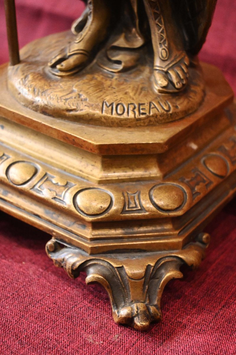 Mathurin MOREAU (1822-1912) – Paire de Bronzes « Athéna et Mars » en Armure-photo-6