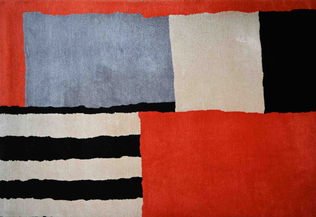 20th Century Living Room Rug, Sonia Delaunay, Doubled – 145 × 220 Cm – No. 1579-photo-2