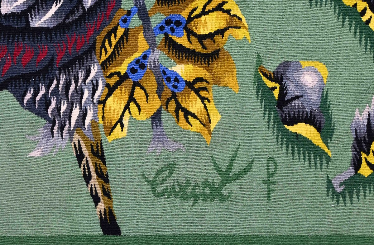 Les Coqs, Jean Lurçat - Tapisserie Aubusson, Atelier PINTON Freres - 300Lx155H cm - N° 1575-photo-1