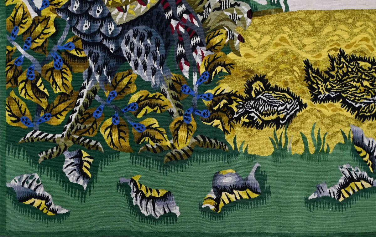 Les Coqs, Jean Lurçat - Tapisserie Aubusson, Atelier PINTON Freres - 300Lx155H cm - N° 1575-photo-5