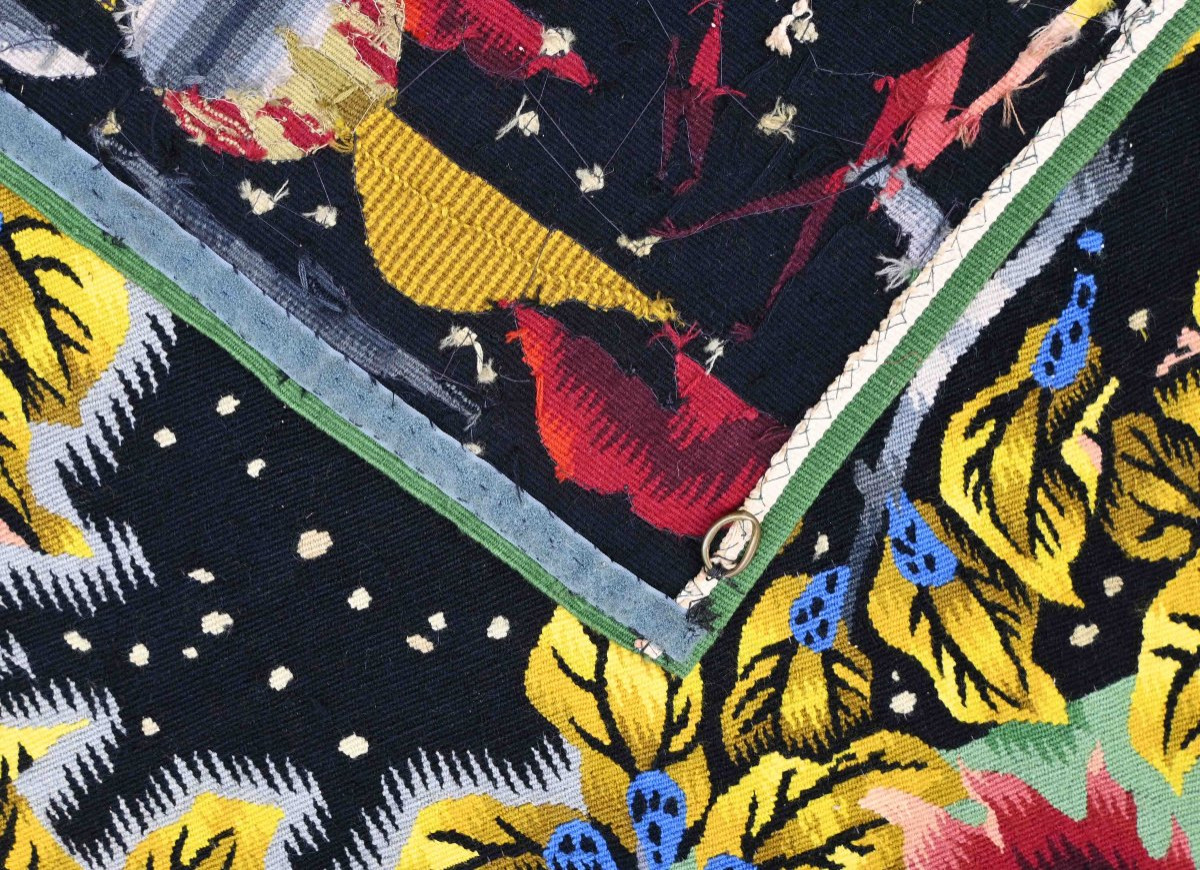 Les Coqs, Jean Lurçat - Tapisserie Aubusson, Atelier PINTON Freres - 300Lx155H cm - N° 1575-photo-8
