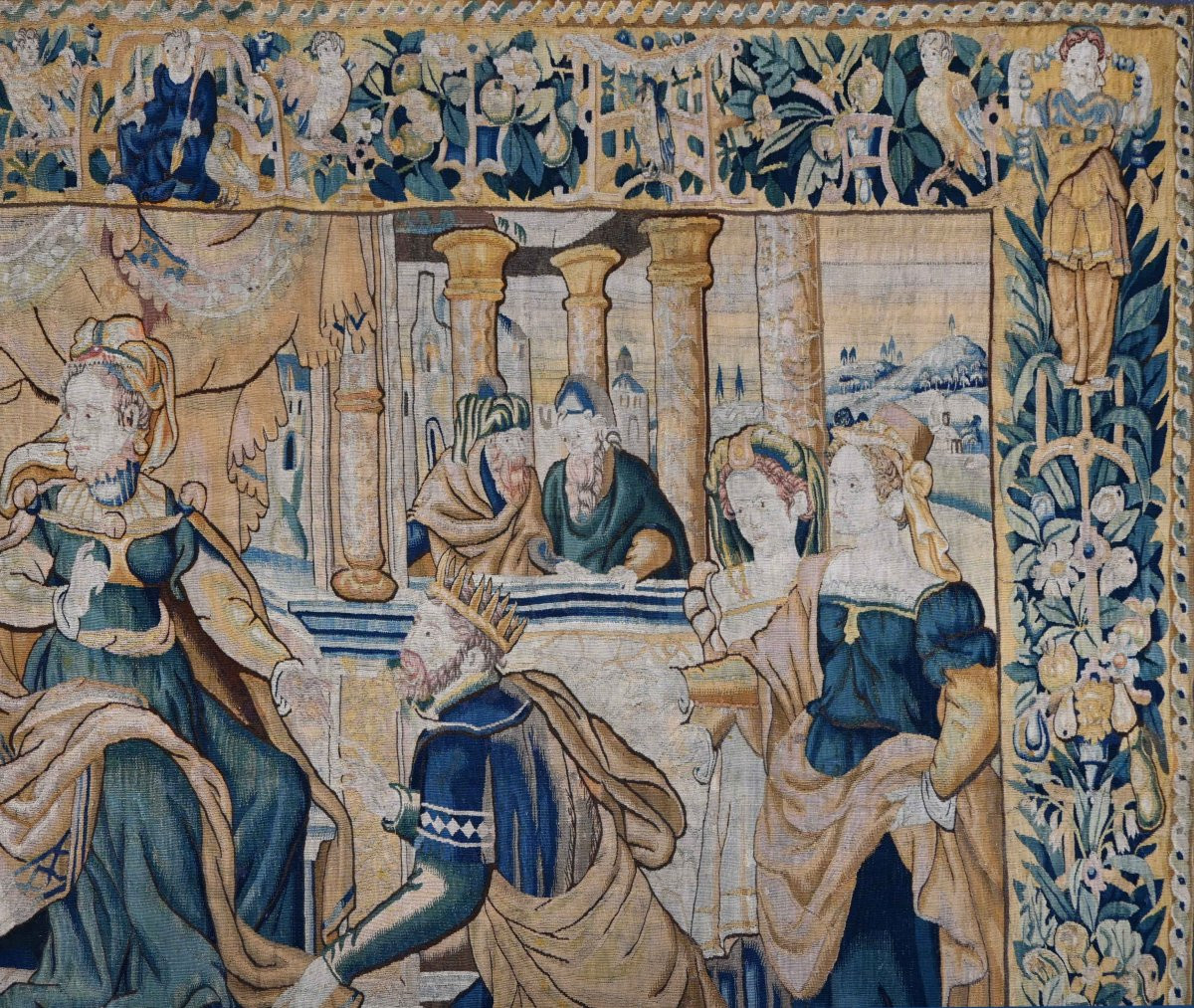 Flanders Tapestry, 17th Century - The Refusal Of Vashti And The Elevation Of Esther - No. 1576-photo-3