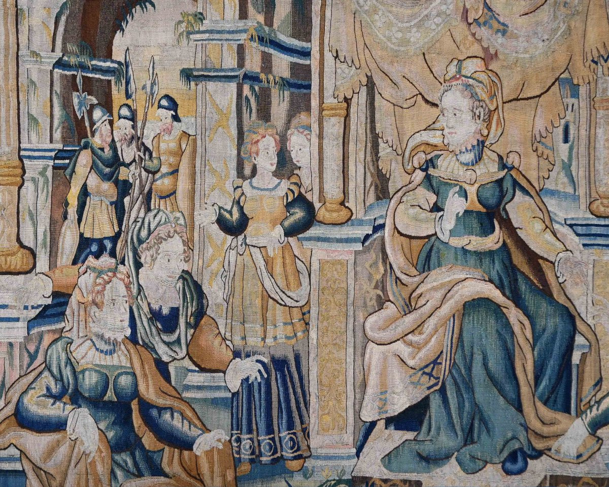 Flanders Tapestry, 17th Century - The Refusal Of Vashti And The Elevation Of Esther - No. 1576-photo-4