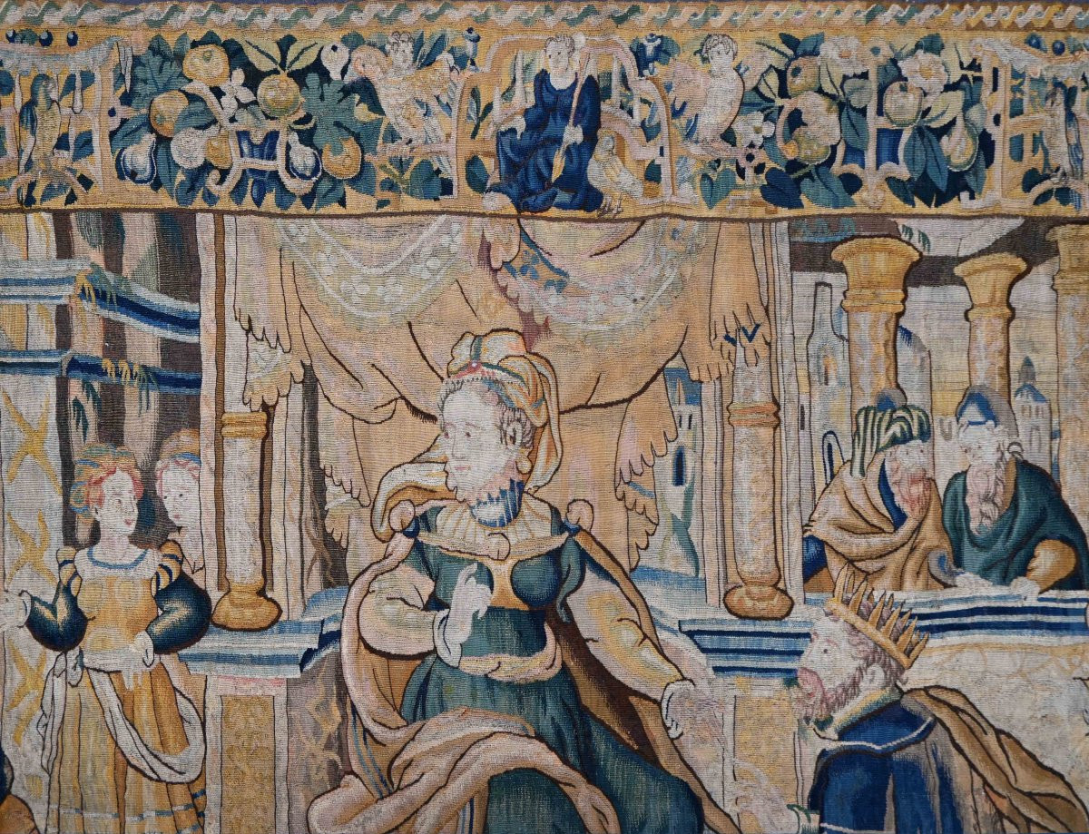 Flanders Tapestry, 17th Century - The Refusal Of Vashti And The Elevation Of Esther - No. 1576-photo-1