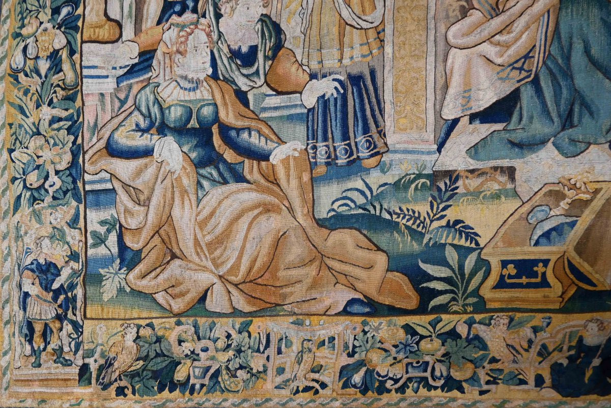 Flanders Tapestry, 17th Century - The Refusal Of Vashti And The Elevation Of Esther - No. 1576-photo-3