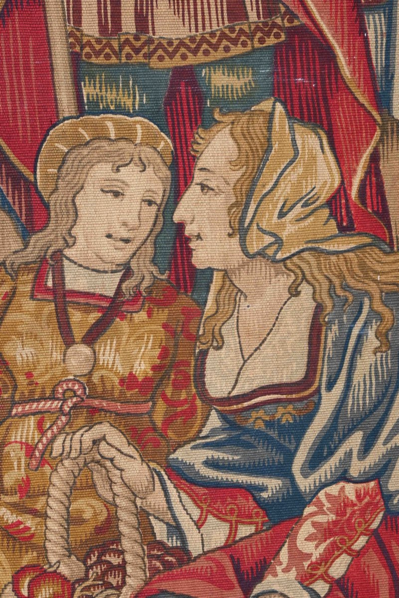 19th Century Medieval Tapestry, Pastoral Life - L135xh270 Cm - No. 1589-photo-4