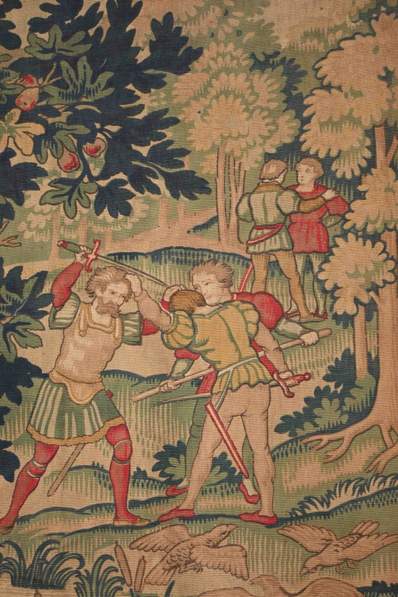 19th Century Medieval Tapestry, Pastoral Life - L135xh270 Cm - No. 1589-photo-2