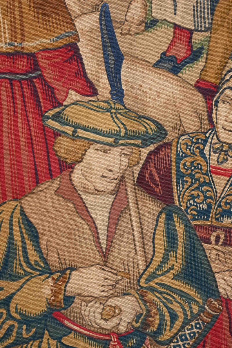 19th Century Medieval Tapestry, Pastoral Life - L135xh270 Cm - No. 1589-photo-5