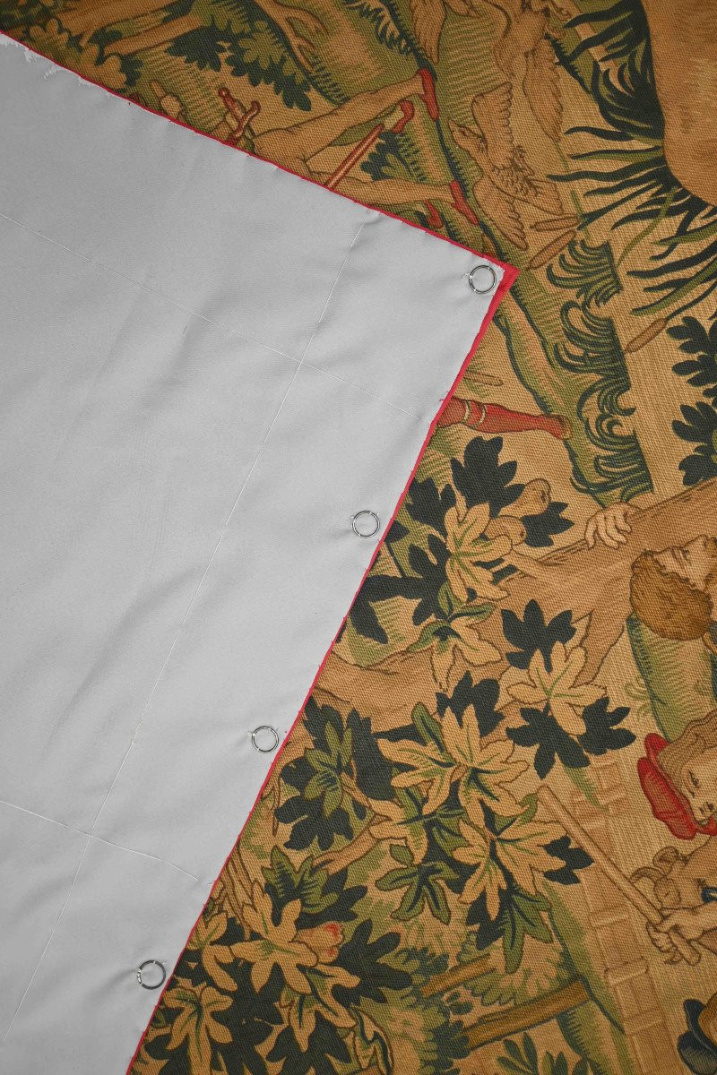 19th Century Medieval Tapestry, Pastoral Life - L135xh270 Cm - No. 1589-photo-8