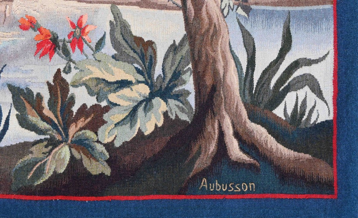 Tapestry Signed Aubusson - Washerwomen Near A Mill, After Alexandre Rene Veron - No. 1596-photo-6