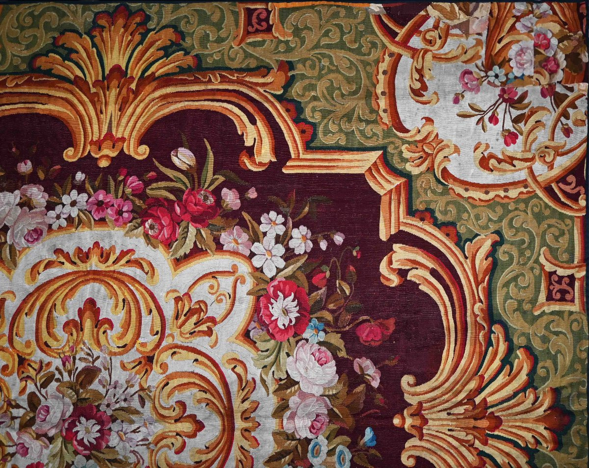 Tapis de la Manufacture Aubusson XIX ème siècle, d'epoque Napoleon III- 315x286 - N° 1592-photo-3
