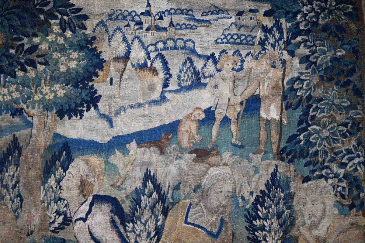 La fete au village, Tapisserie des Flandre XVIIe siècle -  Dim338x275 - N° 1048-photo-3