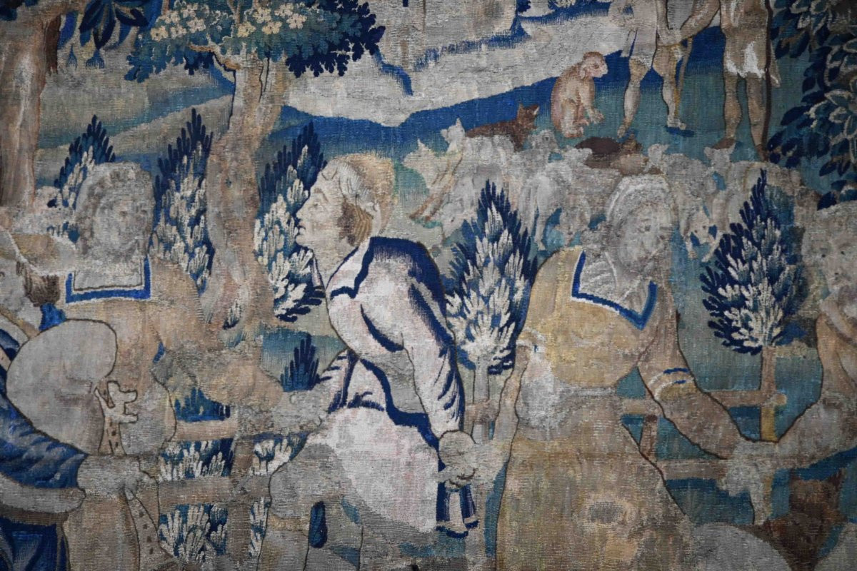 La fete au village, Tapisserie des Flandre XVIIe siècle -  Dim338x275 - N° 1048-photo-6