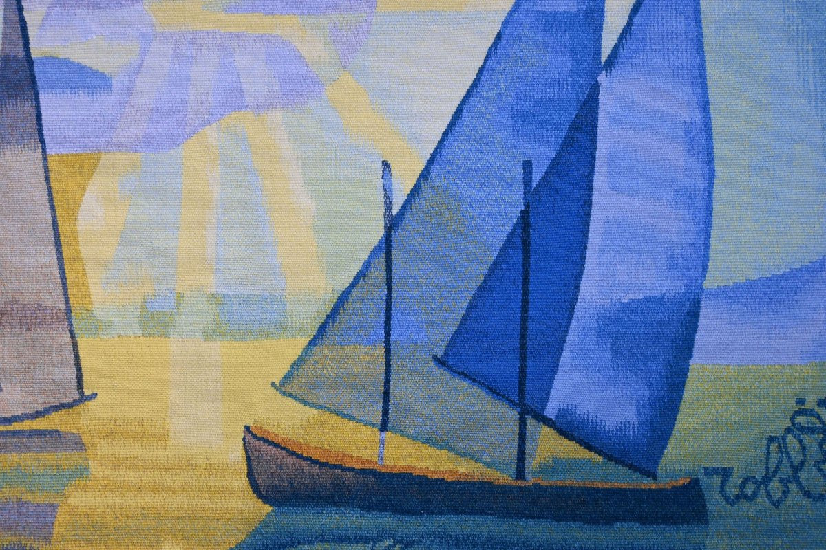 Aubusson Tapestry, Robert Four Manufactory - On The Nie, Louis Toffoli - 137cm L X 90cm H - No. 1594-photo-4